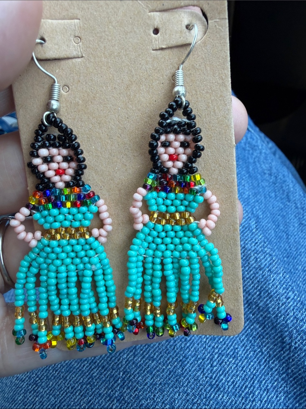 Handcrafted Turquoise Beaded Doll Drop Earrings - Women Jewelry